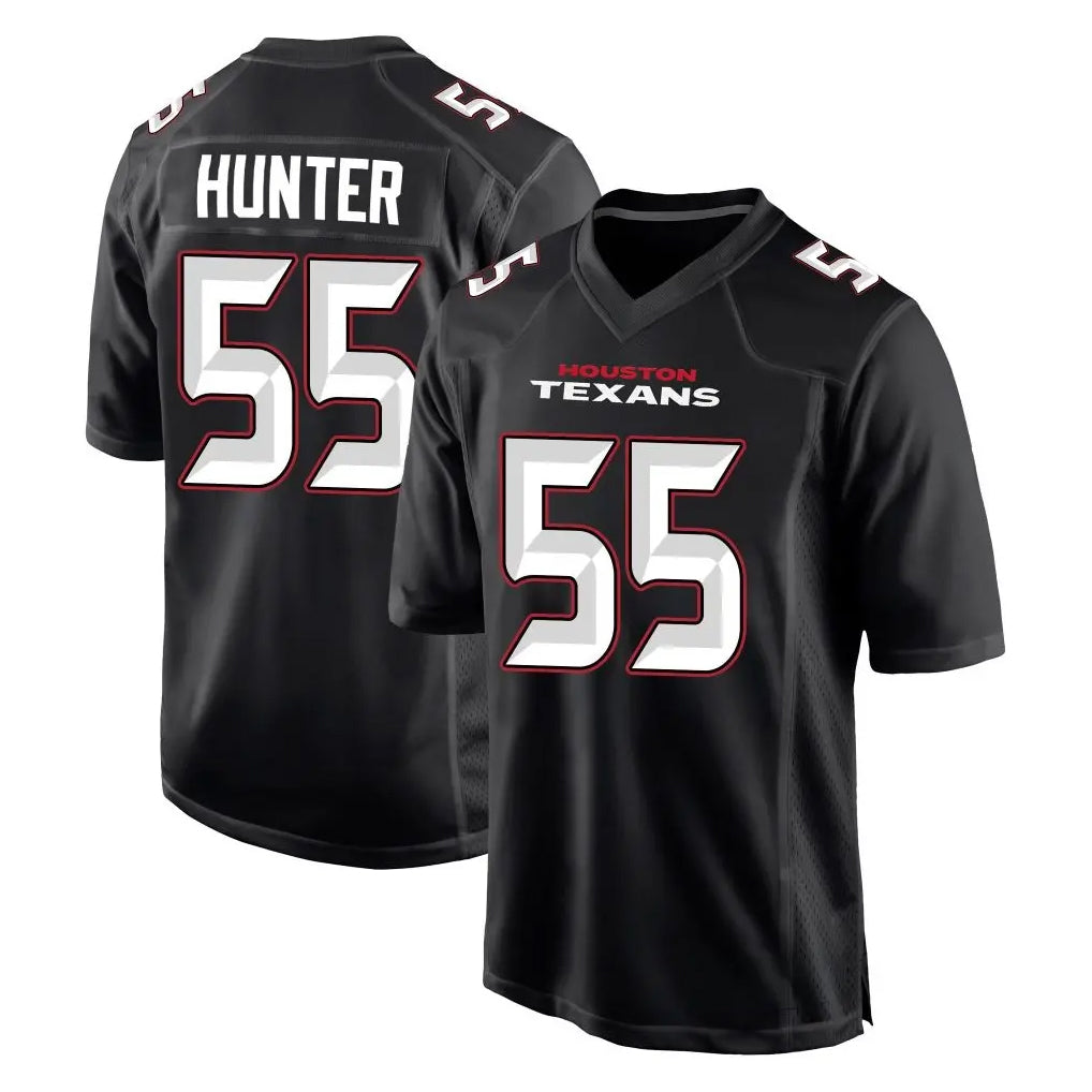 Fenge H.Texans #55 Danielle Hunter Player Carbon Black Fashion Home Game Stitched Jerseys