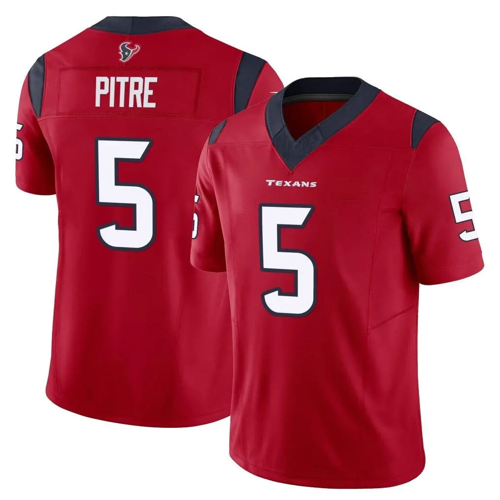 Fenge H.Texans #5 Jalen Pitre Player Red Limited Vapor F.U.S.E. Home Game Stitched Jerseys