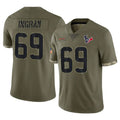 Fenge H.Texans #69 Ed Ingram Player Olive Salute To Service Limited Stitched Jerseys