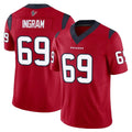 Fenge H.Texans #69 Ed Ingram Player Red Limited Vapor F.U.S.E. Home Game Stitched Jerseys