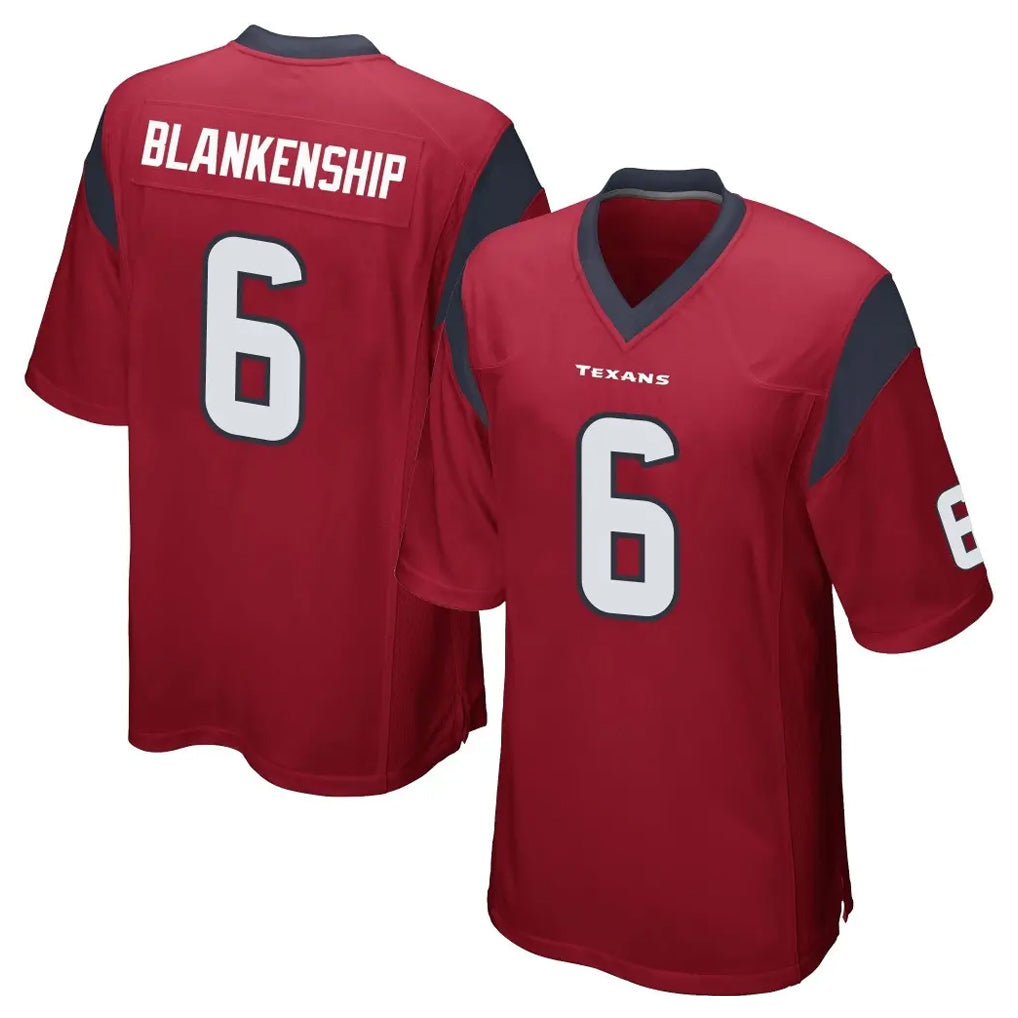 Fenge H.Texans #6 Reed Blankenship Player Red Home Game Stitched Jerseys