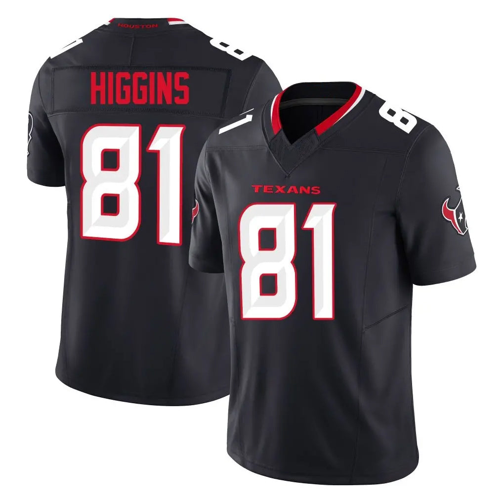 Fenge H.Texans #81 Jayden Higgins Player Navy Limited Alternate Vapor F.U.S.E. Home Game Stitched Jerseys