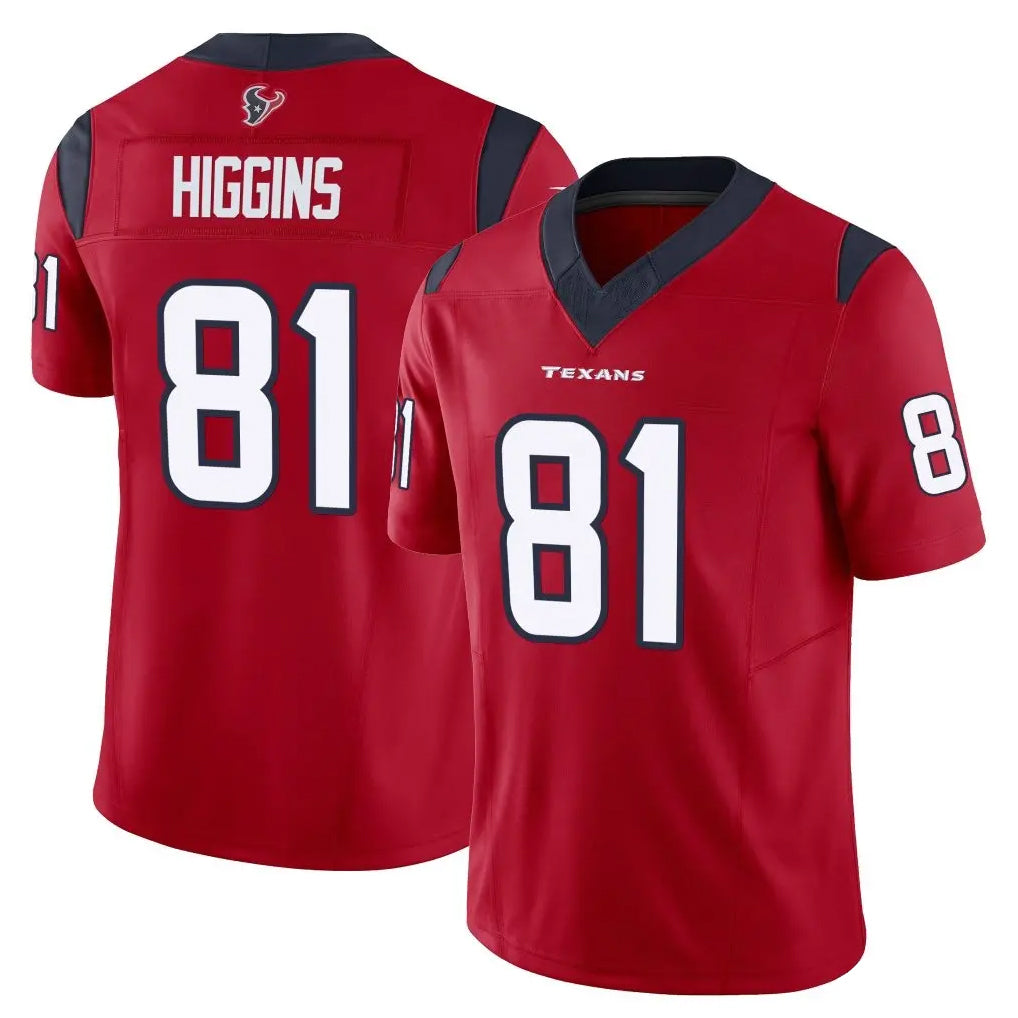 Fenge H.Texans #81 Jayden Higgins Player Red Limited Vapor F.U.S.E. Home Game Stitched Jerseys