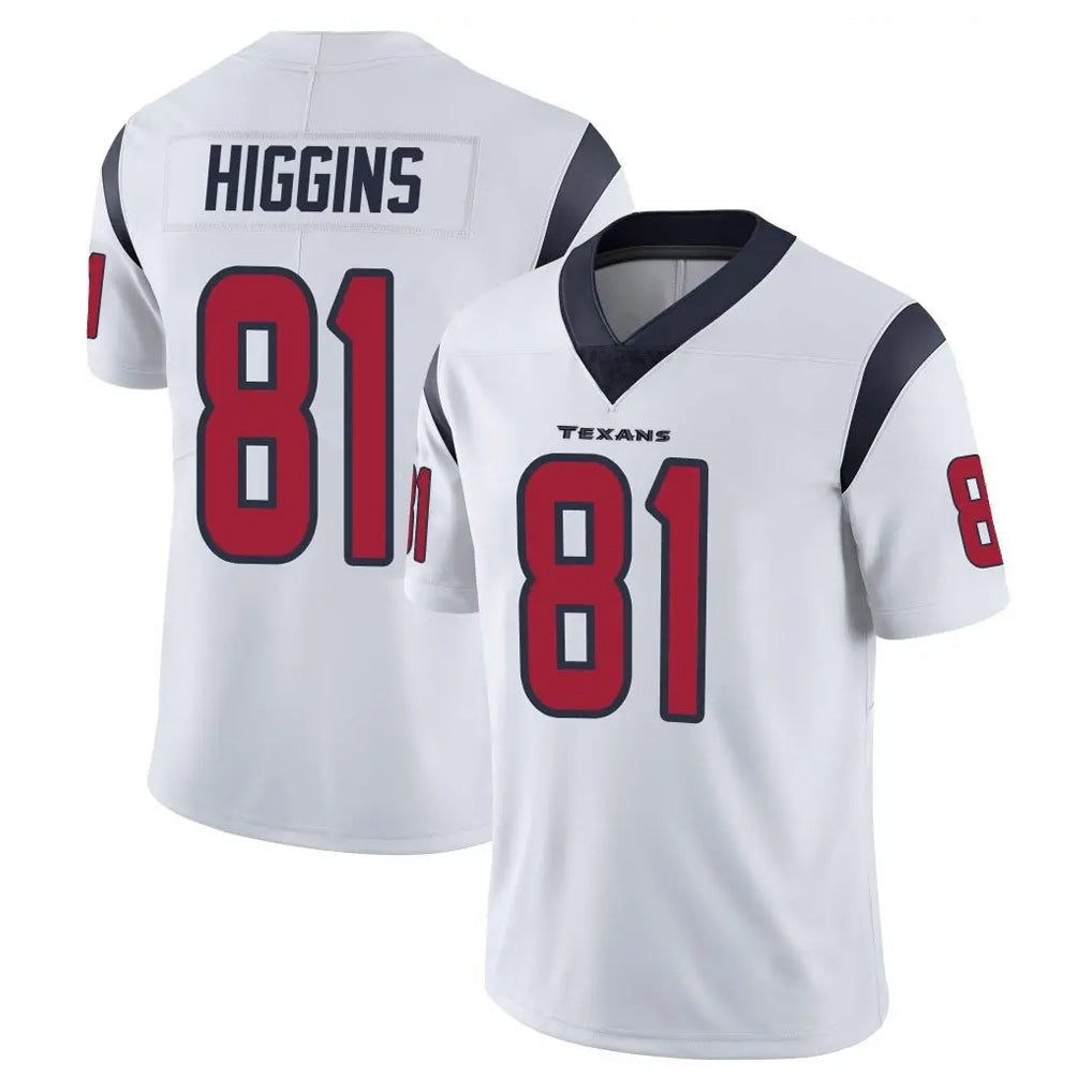 Fenge H.Texans #81 Jayden Higgins Player White Limited Vapor Untouchable Home Game Stitched Jerseys