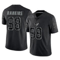 Fenge H.Texans #98 Sheldon Rankins Player Black Reflective Limited Game Stitched Jerseys