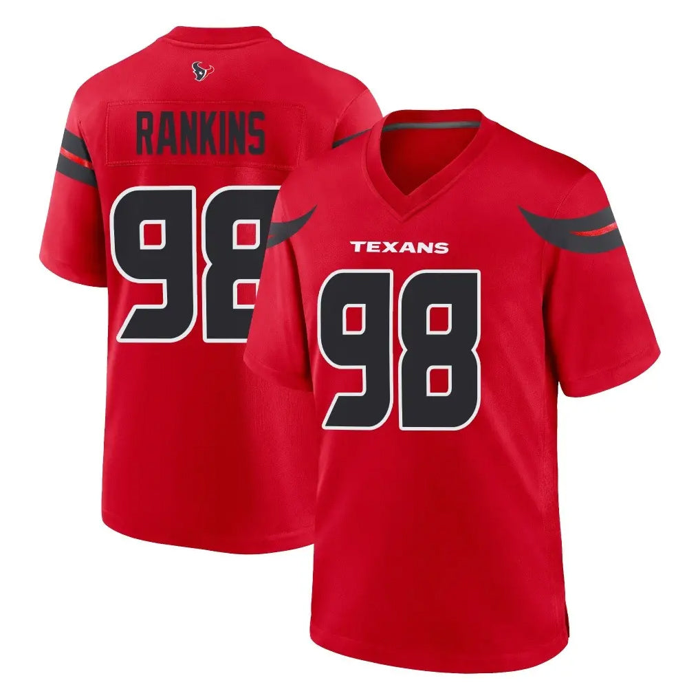 Fenge H.Texans #98 Sheldon Rankins Player Red Alternate Home Game Stitched Jerseys