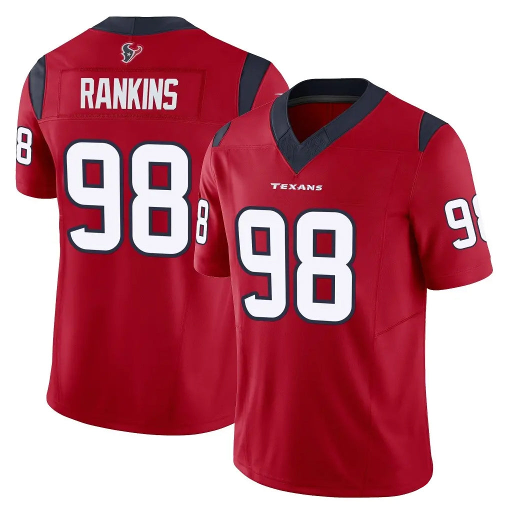 Fenge H.Texans #98 Sheldon Rankins Player Red Limited Vapor F.U.S.E. Home Game Stitched Jerseys