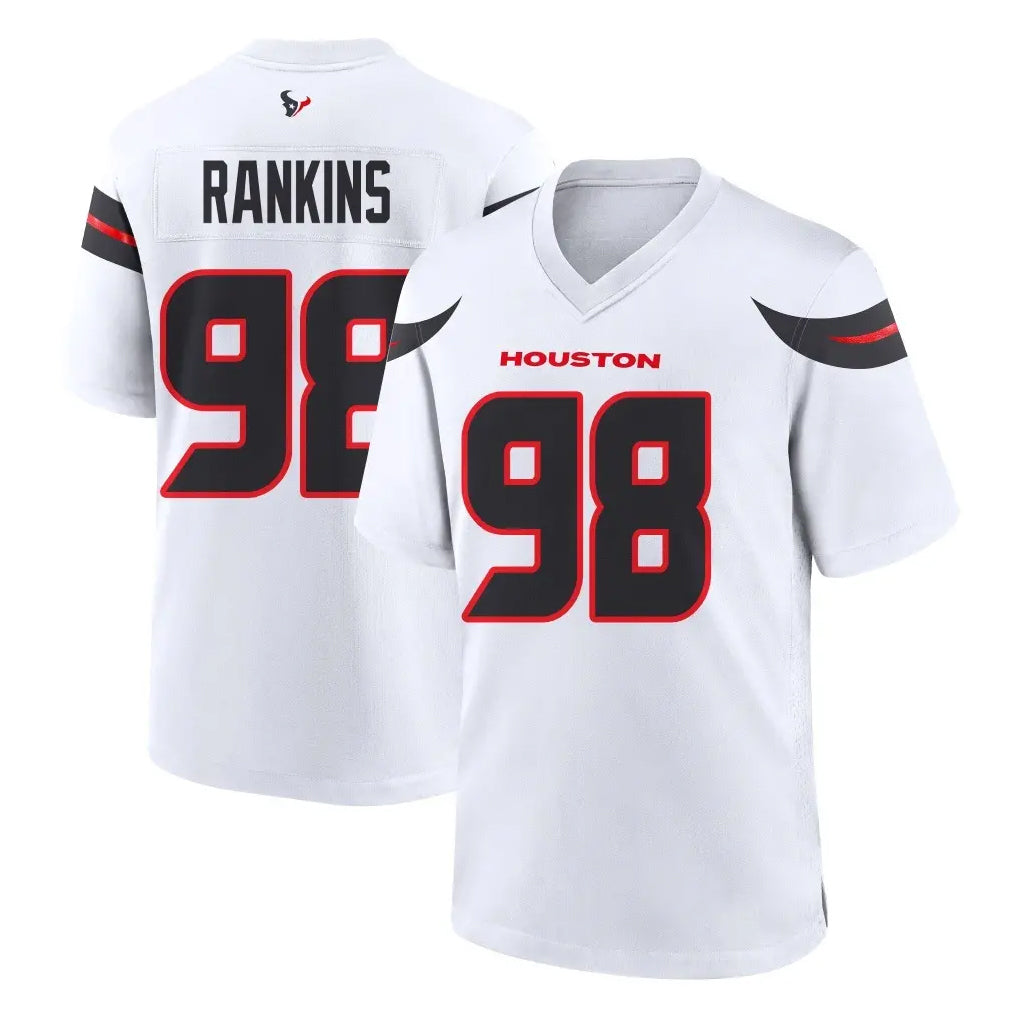 Fenge H.Texans #98 Sheldon Rankins Player White Home Game Stitched Jerseys