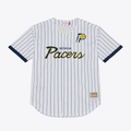 Fenge I.Pacers Mitchell & Ness White Head Coach Pinstripe Mesh Full-Button Baseball Jerseys