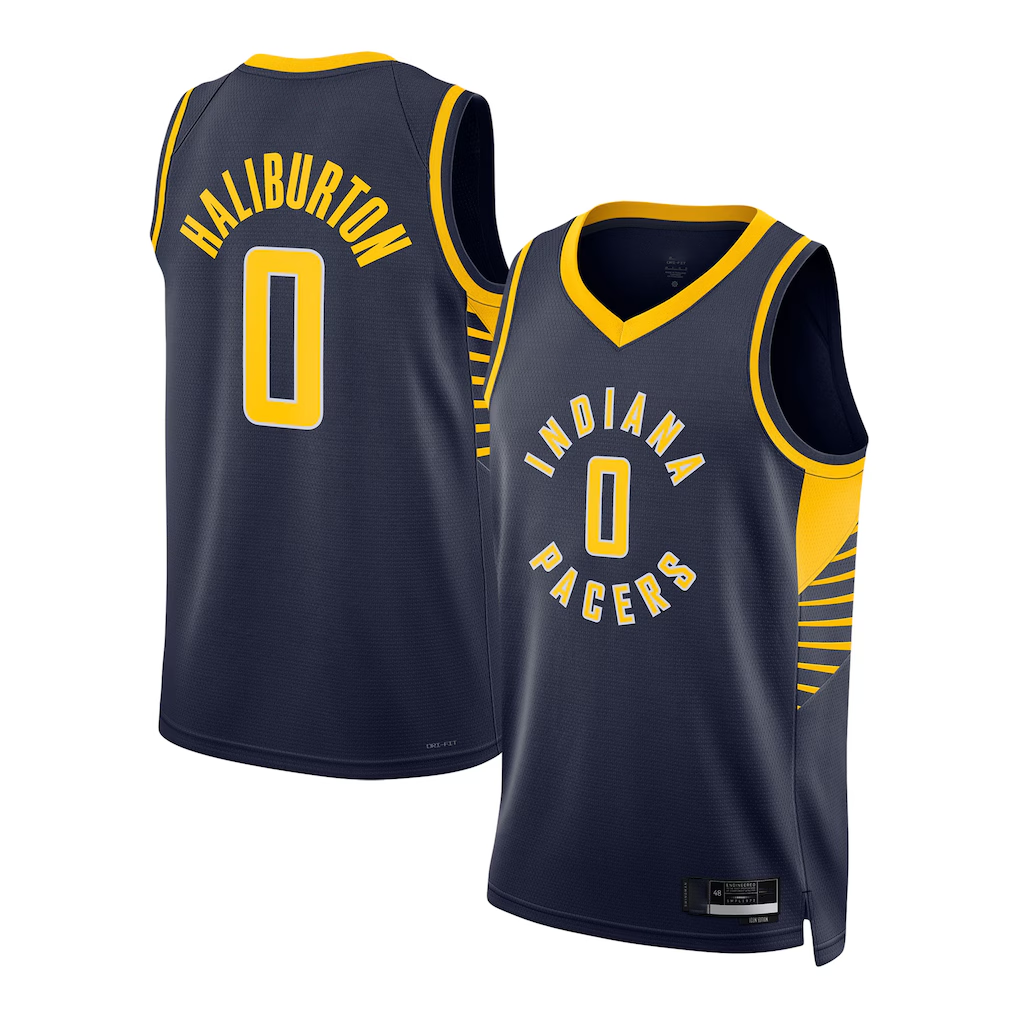 Fenge I.Pacers #0 Tyrese Haliburton Navy Swingman Jerseys - Icon Edition