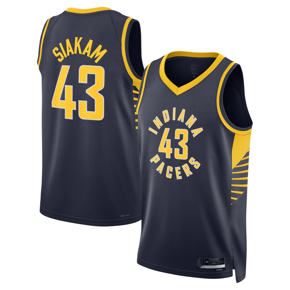 Fenge I.Pacers #43 Pascal Siakam Navy Swingman Jerseys - Icon Edition
