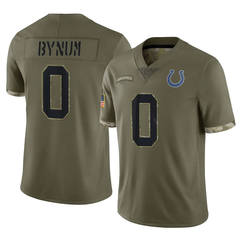 Fenge IN.Colts #0 Camryn Bynum Player Olive Salute To Service Limited Stitched Jerseys