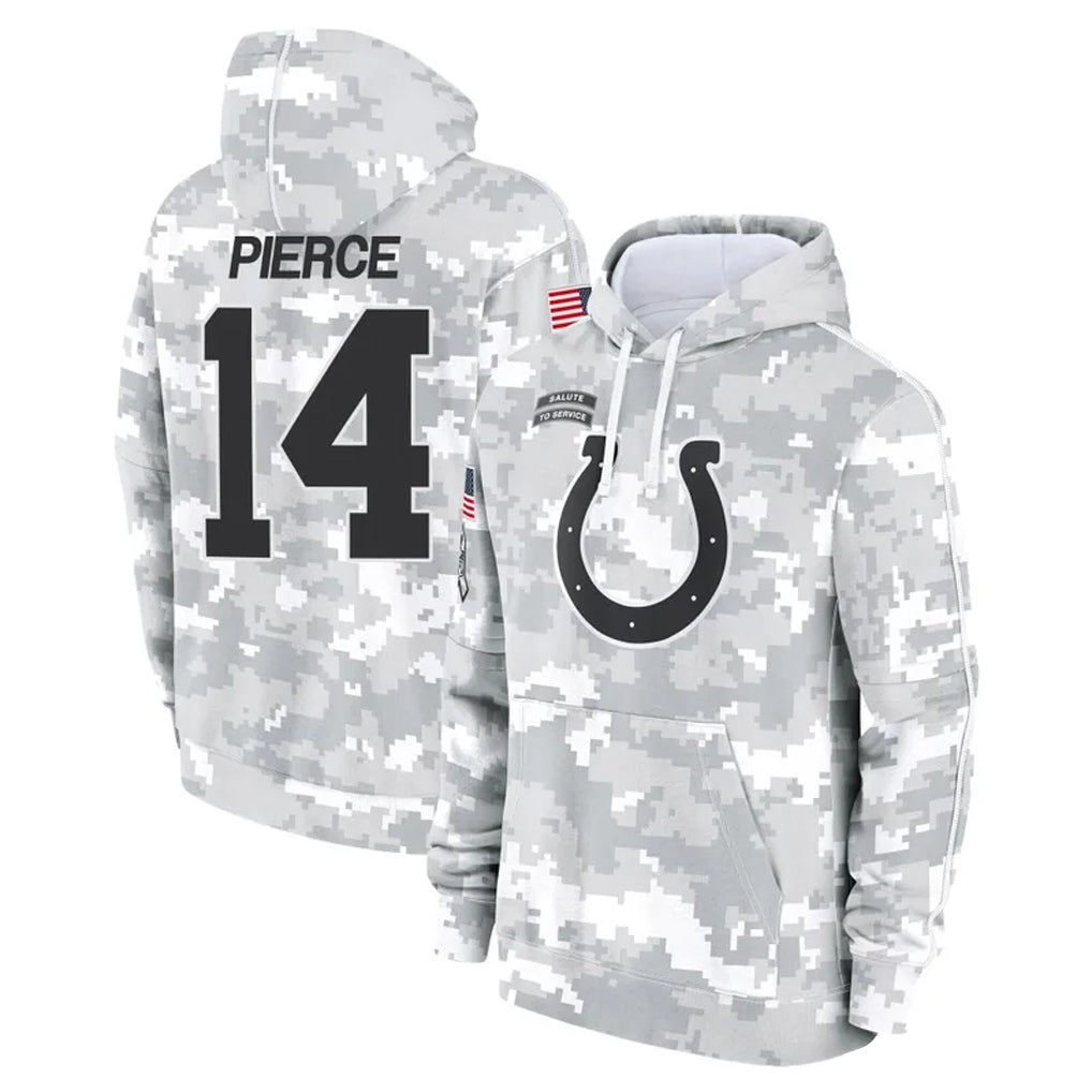 Fenge IN.Colts #14 Alec Pierce Player Arctic Camo Salute to Service Hoodies Limited Game Stitched Jerseys