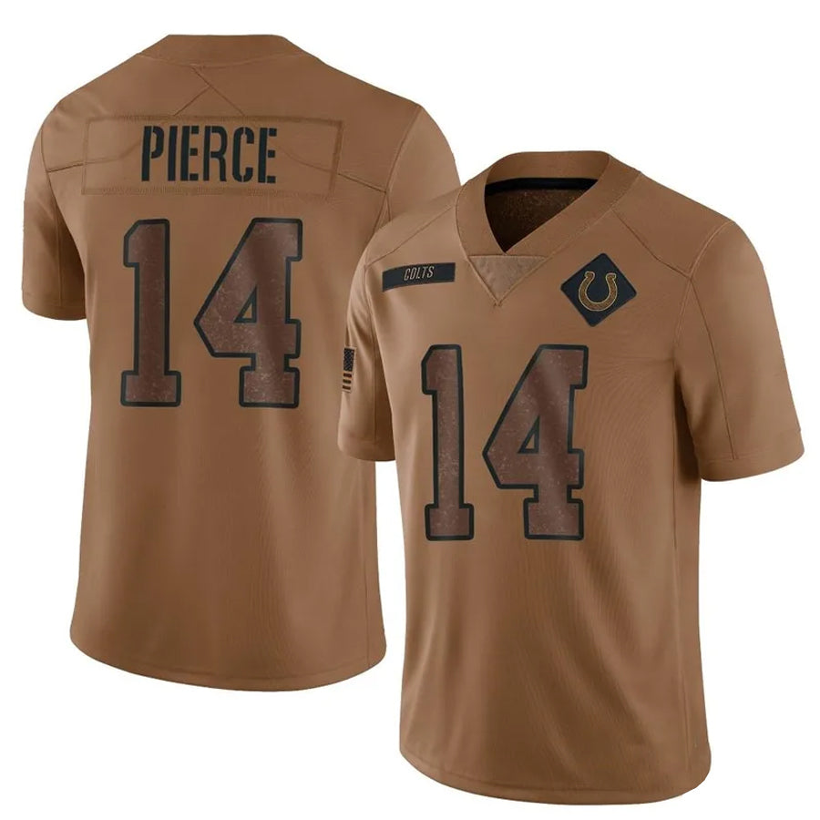 Fenge IN.Colts #14 Alec Pierce Player Brown Salute To Service Limited Stitched Jerseys