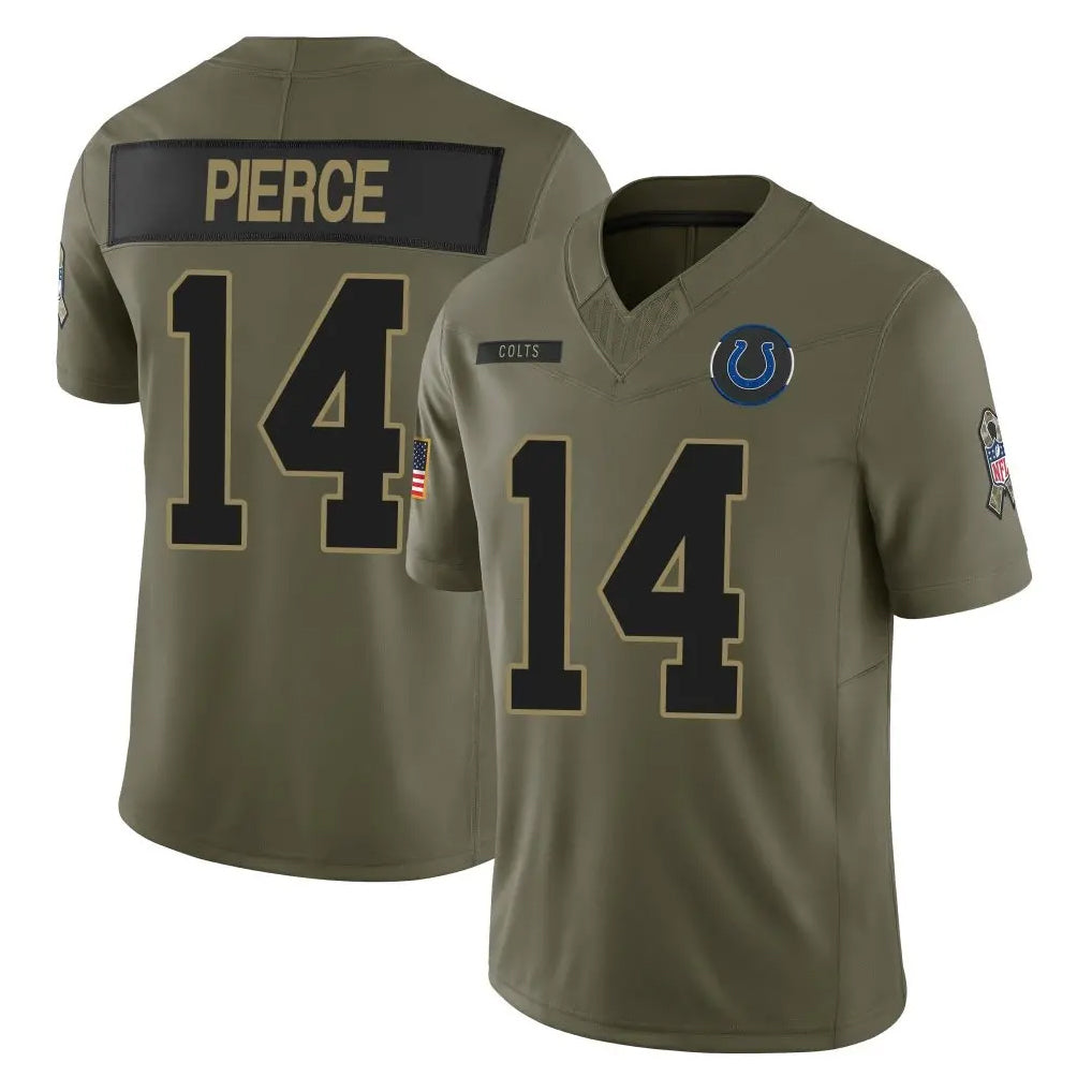 Fenge IN.Colts #14 Alec Pierce Player Olive 2025 Salute To Service Limited Game Stitched Jerseys