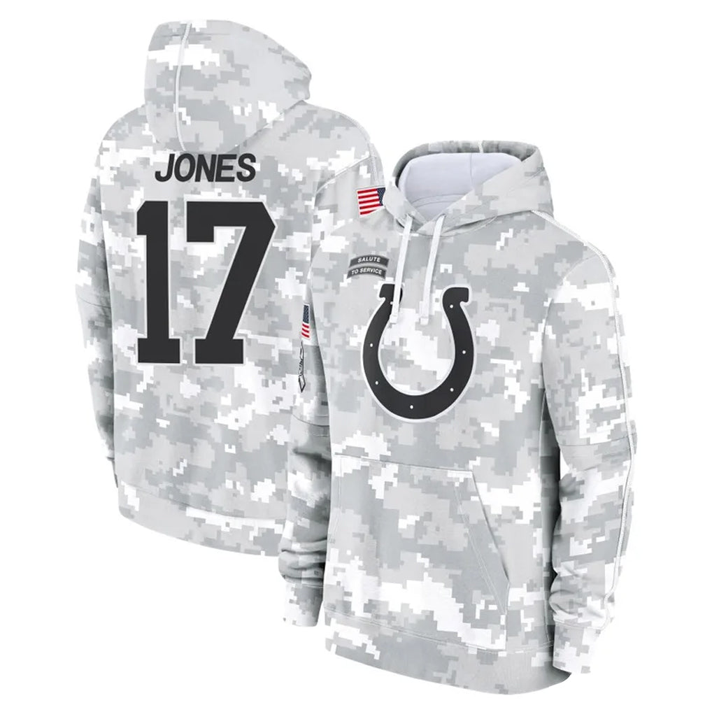 Fenge IN.Colts #17 Daniel Jones Player Arctic Camo Salute to Service Hoodies Limited Game Stitched Jerseys