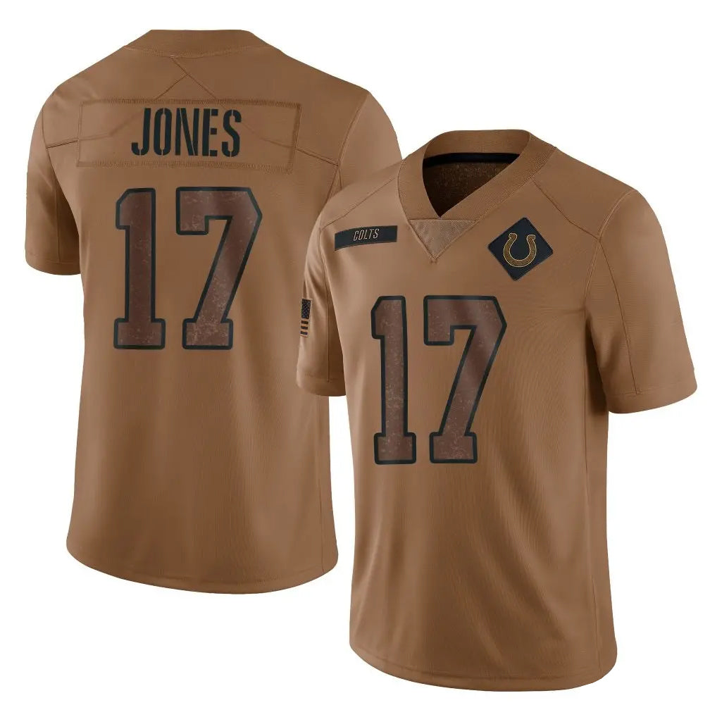 Fenge IN.Colts #17 Daniel Jones Player Brown Salute To Service Limited Stitched Jerseys