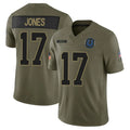 Fenge IN.Colts #17 Daniel Jones Player Salute to Service Limited Olive Stitched Jerseys