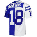 Fenge IN.Colts #18 Peyton Manning Mitchell & Ness Royal-White Split Legacy Replica Stitched Jerseys