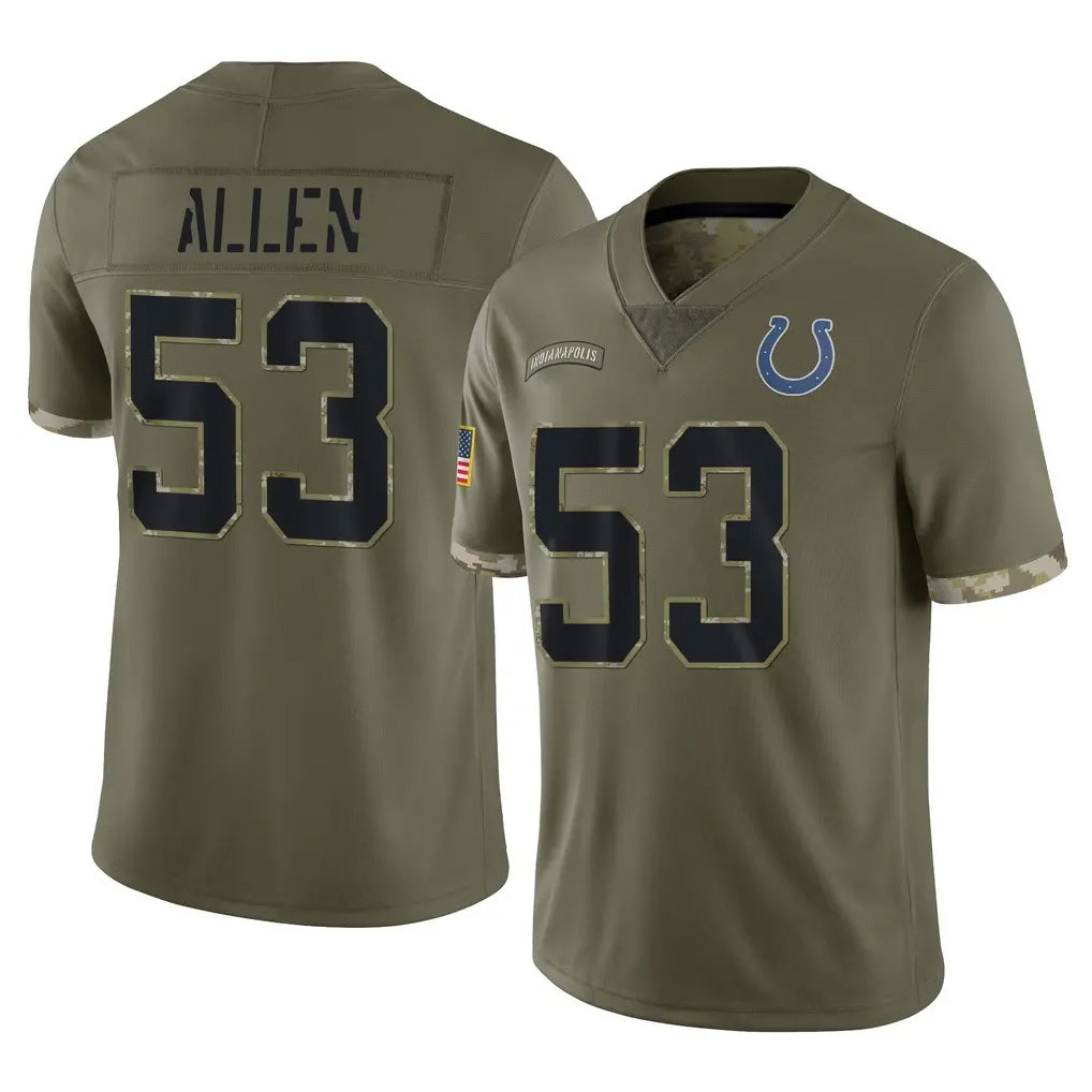 Fenge IN.Colts #53 CJ Allen Player Olive Salute To Service Limited Stitched Jerseys