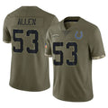 Fenge IN.Colts #53 CJ Allen Player Olive Salute To Service Limited Stitched Jerseys