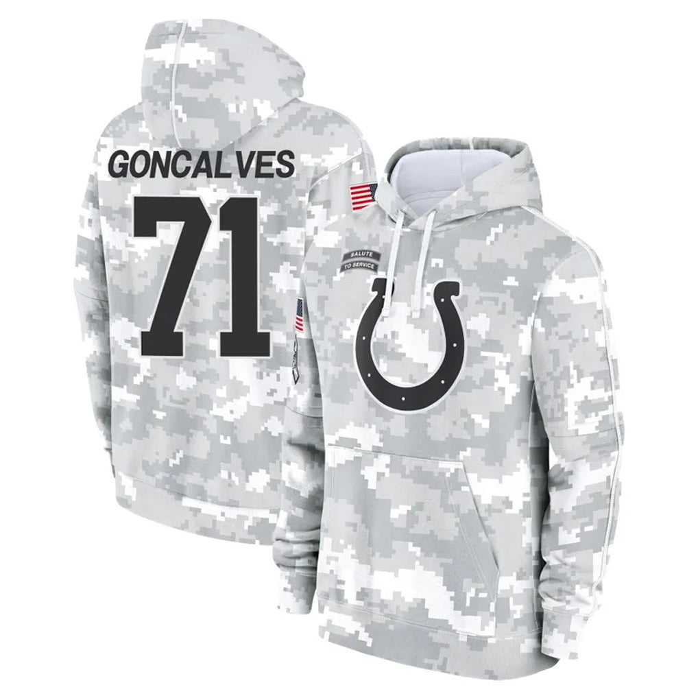 Fenge IN.Colts #71 Matt Goncalves Player Arctic Camo Salute to Service Hoodies Limited Game Stitched Jerseys