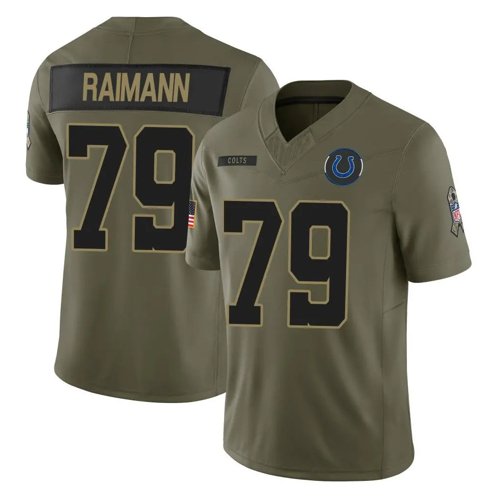 Fenge IN.Colts #79 Bernhard Raimann Player Olive 2025 Salute To Service Limited Game Stitched Jerseys