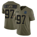 Fenge IN.Colts #97 Laiatu Latu Player Olive 2025 Salute To Service Limited Game Stitched Jerseys