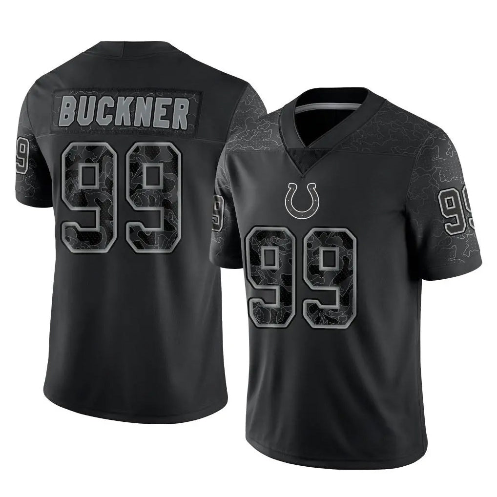 Fenge IN.Colts #99 DeForest Buckner Player Black Reflective Limited Game Stitched Jerseys