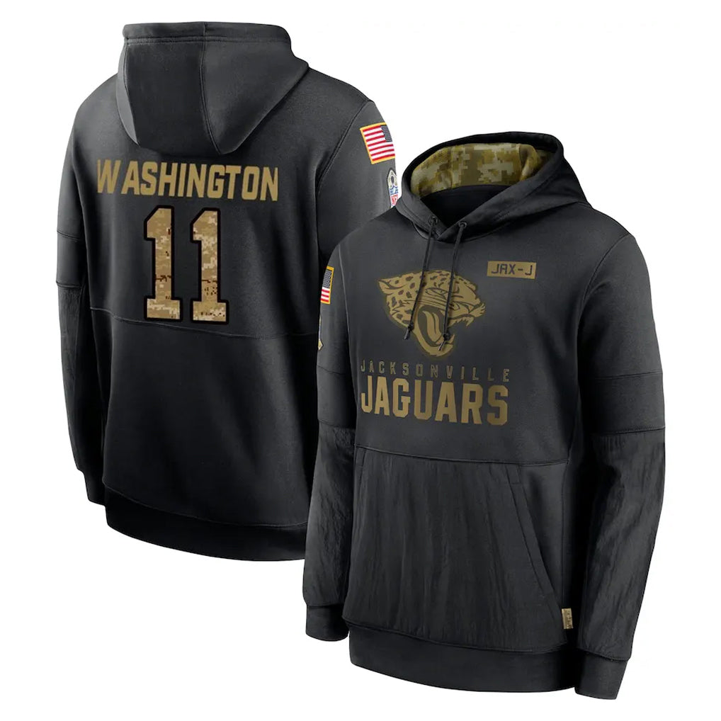 Fenge J.Jaguars #11 Parker Washington Player Black Salute to Service Hoodies Limited Game Stitched Jerseys
