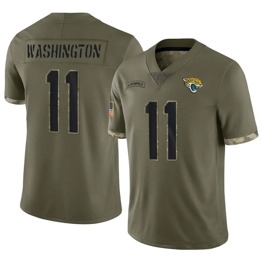 Fenge J.Jaguars #11 Parker Washington Player Olive Salute To Service Limited Stitched Jerseys