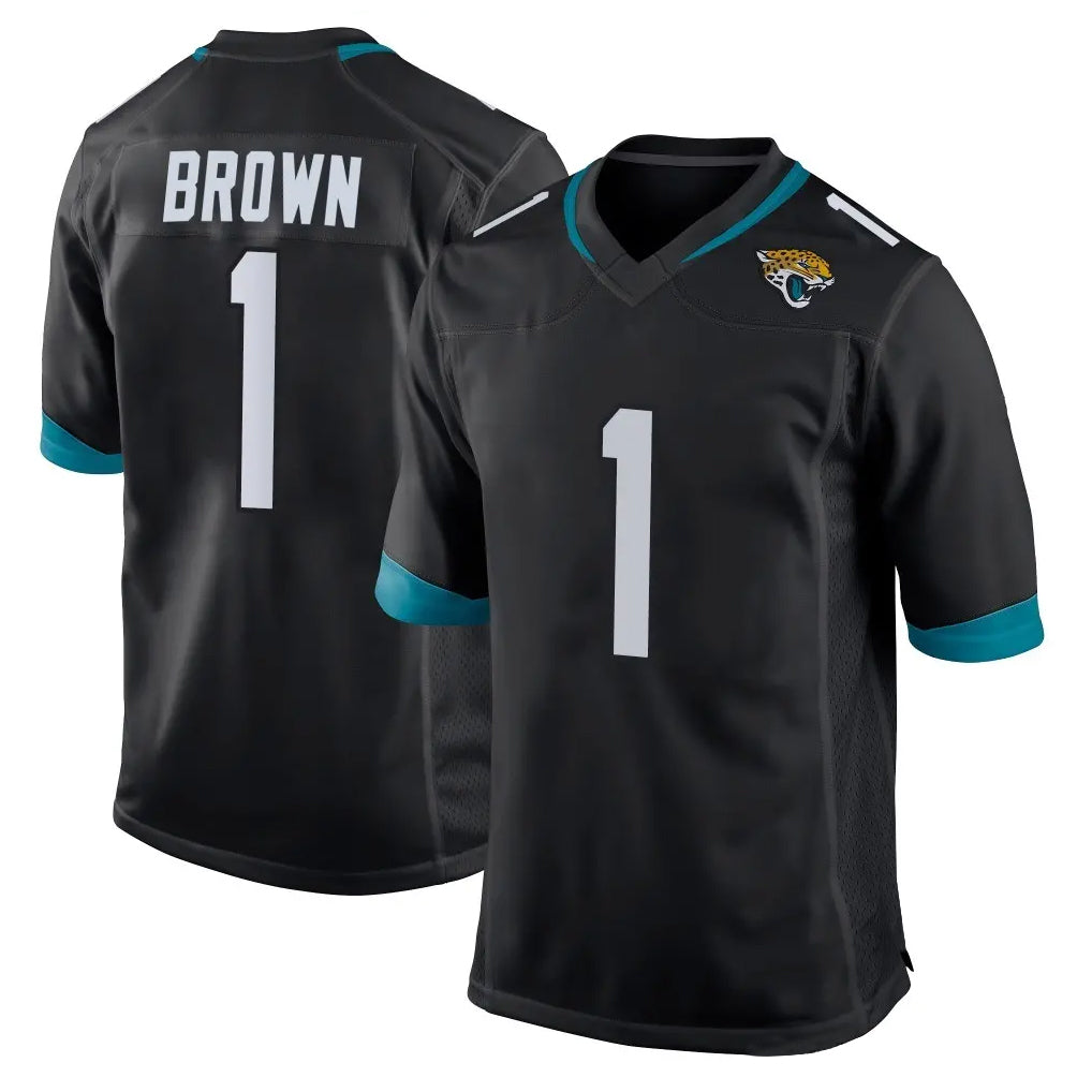 Fenge J.Jaguars #1 Montaric Brown Player Black Home Game Stitched Jerseys