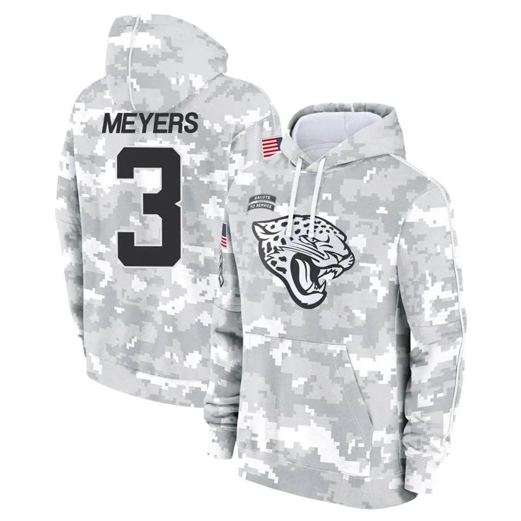 Fenge J.Jaguars #3 Jakobi Meyers Player Arctic Camo Salute to Service Hoodies Limited Game Stitched Jerseys