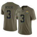 Fenge J.Jaguars #3 Jakobi Meyers Player Olive Salute To Service Limited Stitched Jerseys