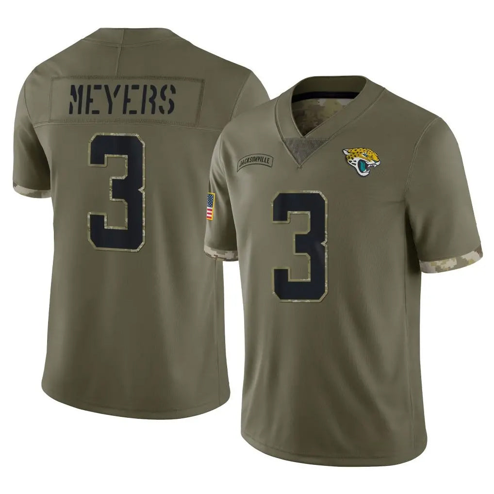 Fenge J.Jaguars #3 Jakobi Meyers Player Olive Salute To Service Limited Stitched Jerseys