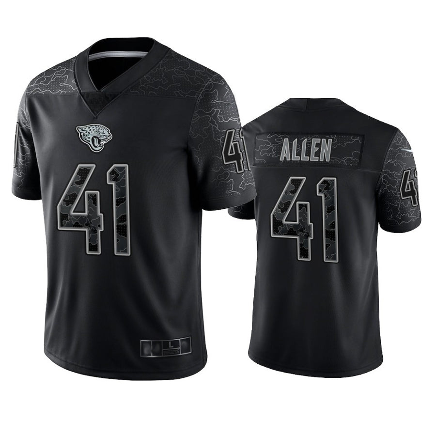 Fenge J.Jaguars #41 Josh Hines-Allen Player Black RFLCTV Limited Football Jerseys