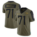 Fenge J.Jaguars #71 Tony Boselli?Player Olive Salute To Service Limited Game Stitched Jerseys