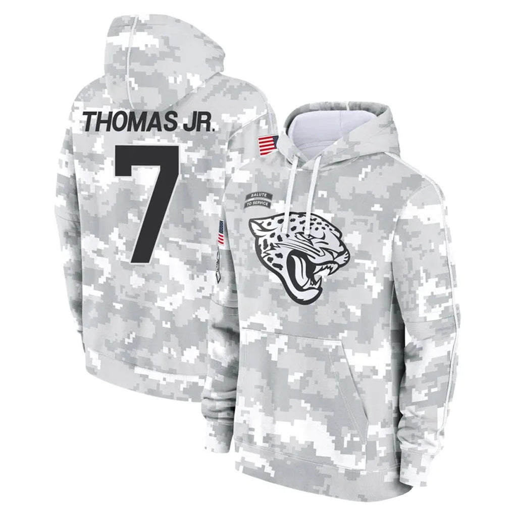 Fenge J.Jaguars #7 Brian Thomas Jr. Player Arctic Camo Salute to Service Hoodies Limited Game Stitched Jerseys