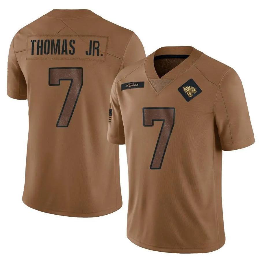 Fenge J.Jaguars #7 Brian Thomas Jr. Player Brown Salute To Service Limited Stitched Jerseys