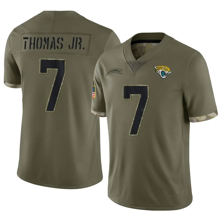 Fenge J.Jaguars #7 Brian Thomas Jr. Player Olive Salute To Service Limited Stitched Jerseys
