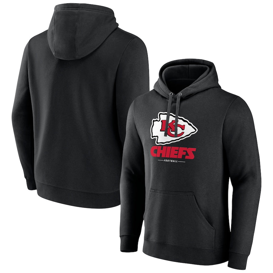 Fenge Custom KC.Chiefs Blank Player Black Pullover Hoodie Stitched Jerseys