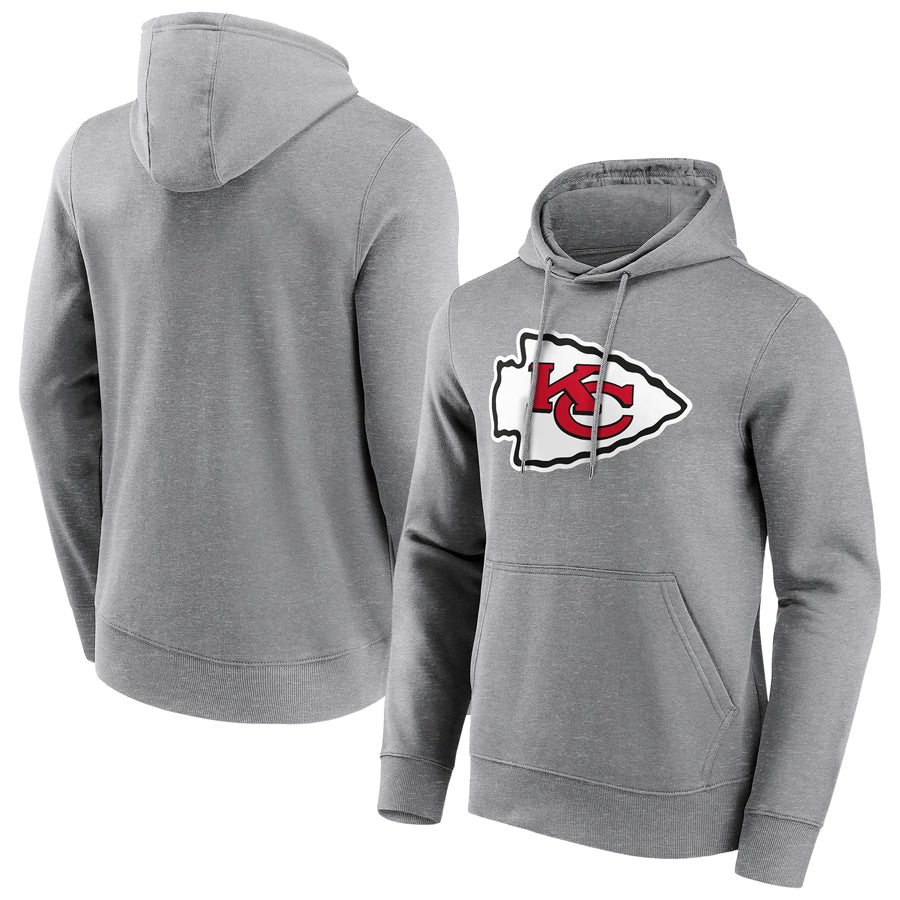 Fenge Custom KC.Chiefs Blank Player Gray Pullover Hoodie Stitched Jerseys