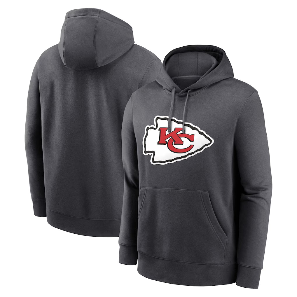 Fenge KC.Chiefs Gray LoGo Pullover Hoodies Limited Blank Player Stitched Jerseys
