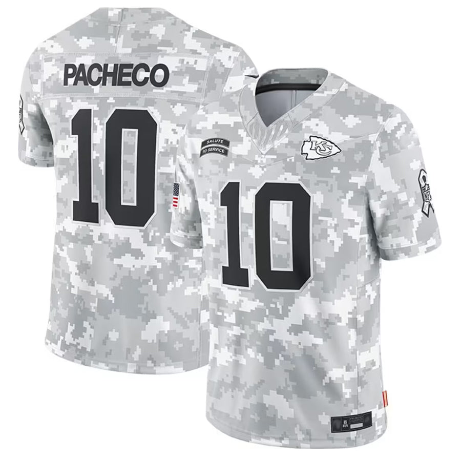 Fenge KC.Chiefs #10 Isiah Pacheco Player Arctic Camo Salute to Service Limited Stitched Jerseys
