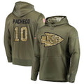 Fenge KC.Chiefs #10 Isiah Pacheco Player Salute to Service Limited Olive Hoodies Stitched Jerseys