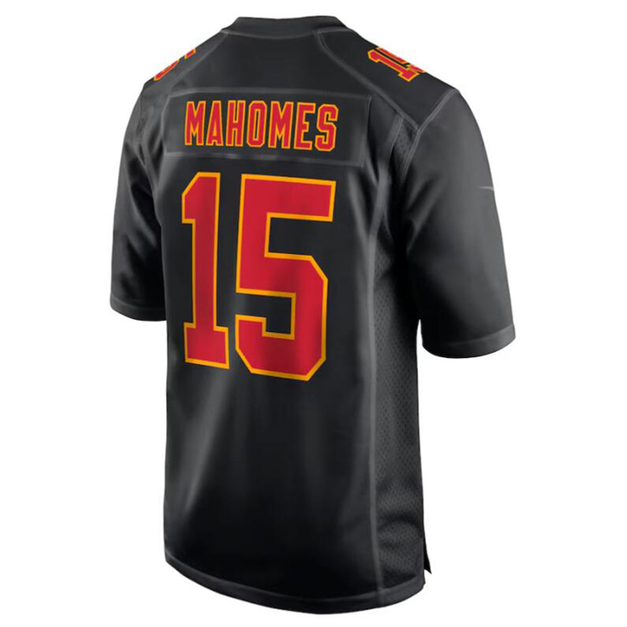 Fenge KC.Chiefs #15 Patrick Mahomes Black Super Bowl LVIII Carbon Fashion Game Player Jersey American Stitched Jersey