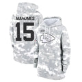 Fenge KC.Chiefs #15 Patrick Mahomes Player Arctic Camo Salute to Service Hoodies Stitched Jerseys