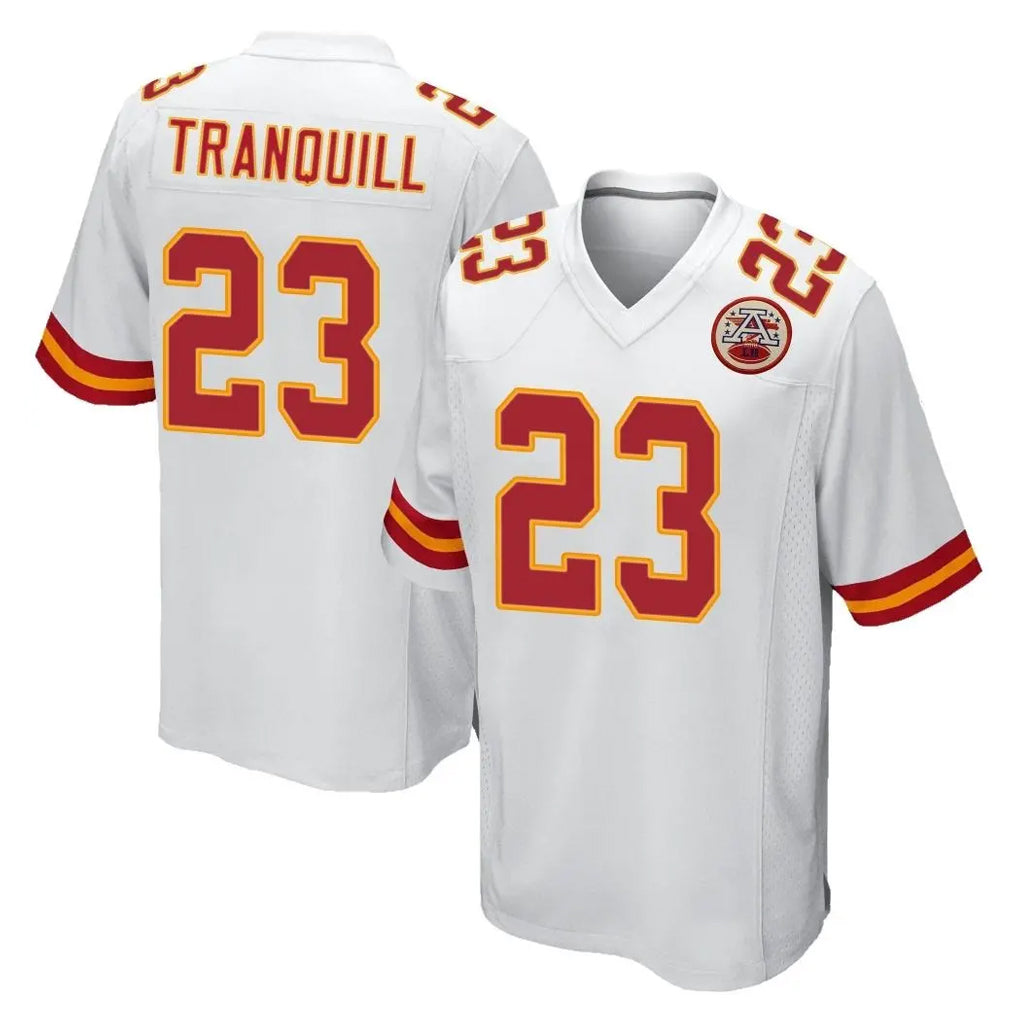 Fenge KC.Chiefs #23 Drue Tranquill Player White Home Game Stitched Jerseys