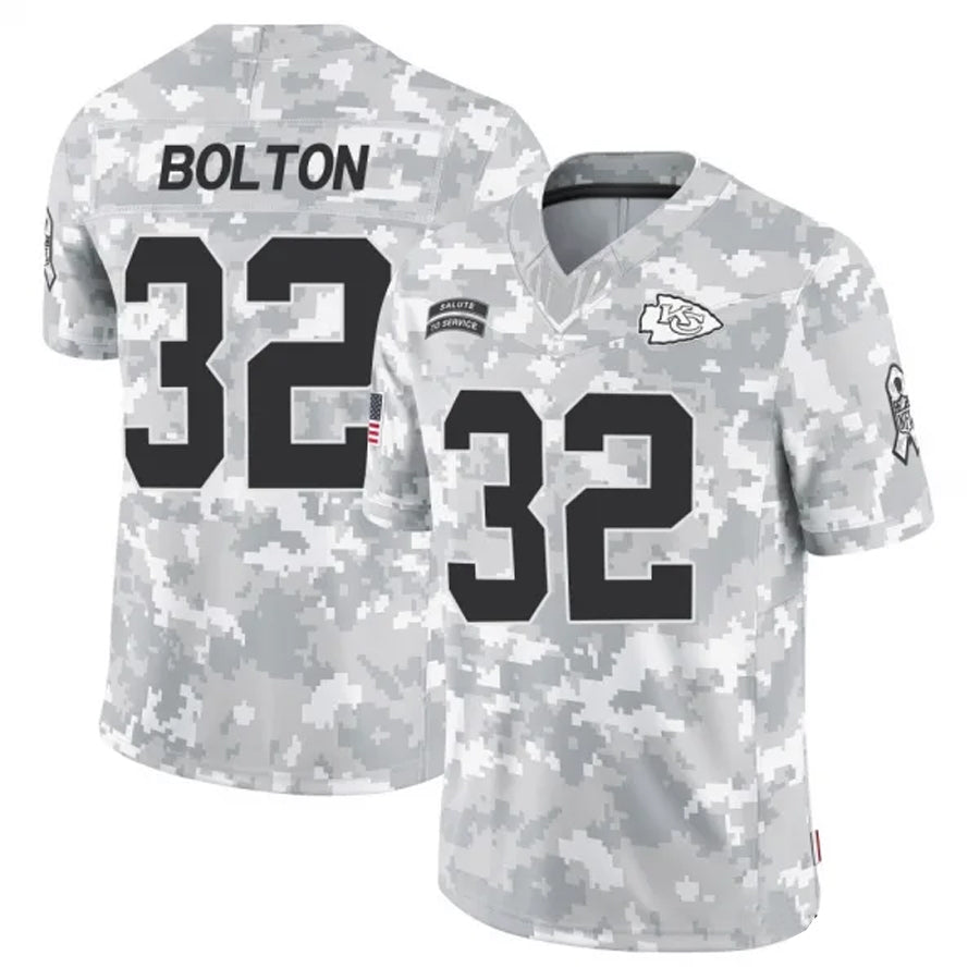 Fenge KC.Chiefs #32 Nick Bolton Player Arctic Camo Salute to Service Limited Stitched Jerseys