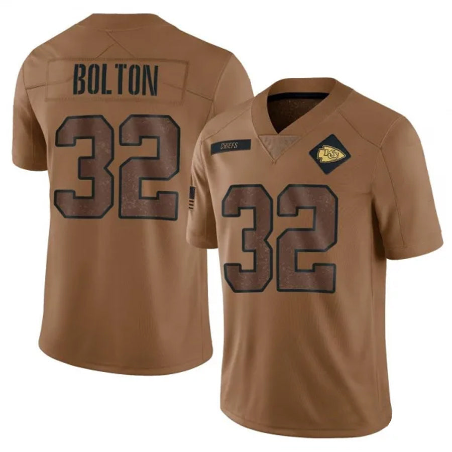 Fenge KC.Chiefs #32 Nick Bolton Player Brown Salute To Service Limited Stitched Jerseys